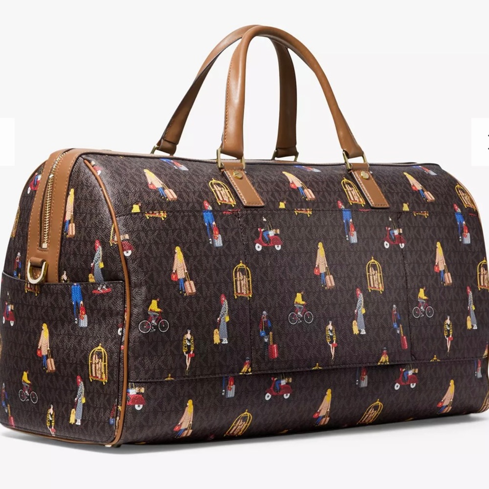 NWT Rare Michael Kors Bedford Travel Duffle Feminist Woman Printed W/ Dustbag